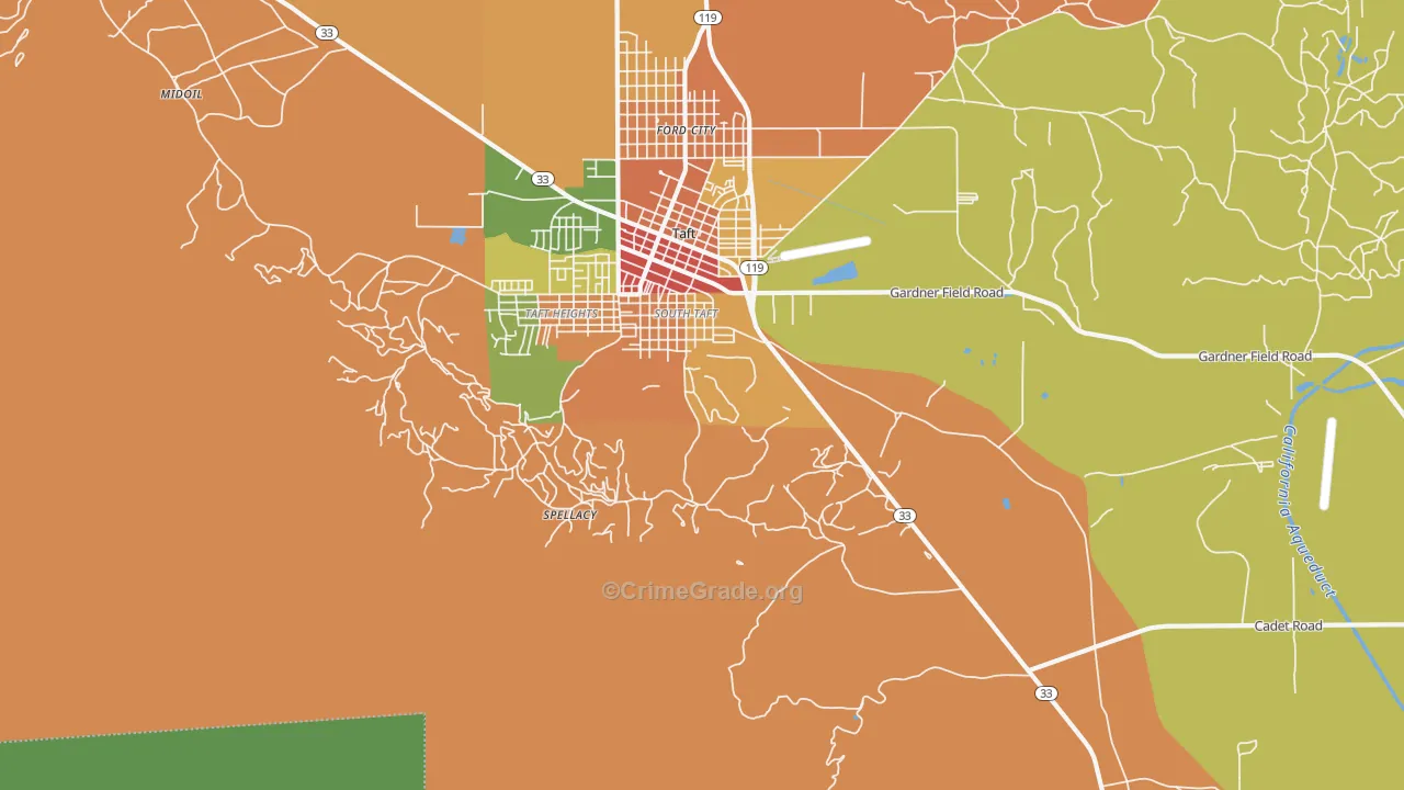 South Taft, CA Map of Vandalism Rates