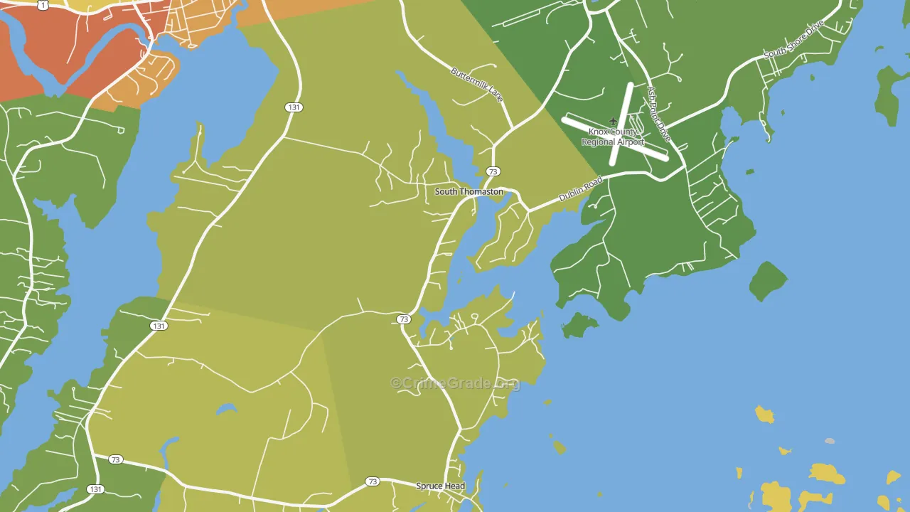South Thomaston, ME Map of Vandalism Rates