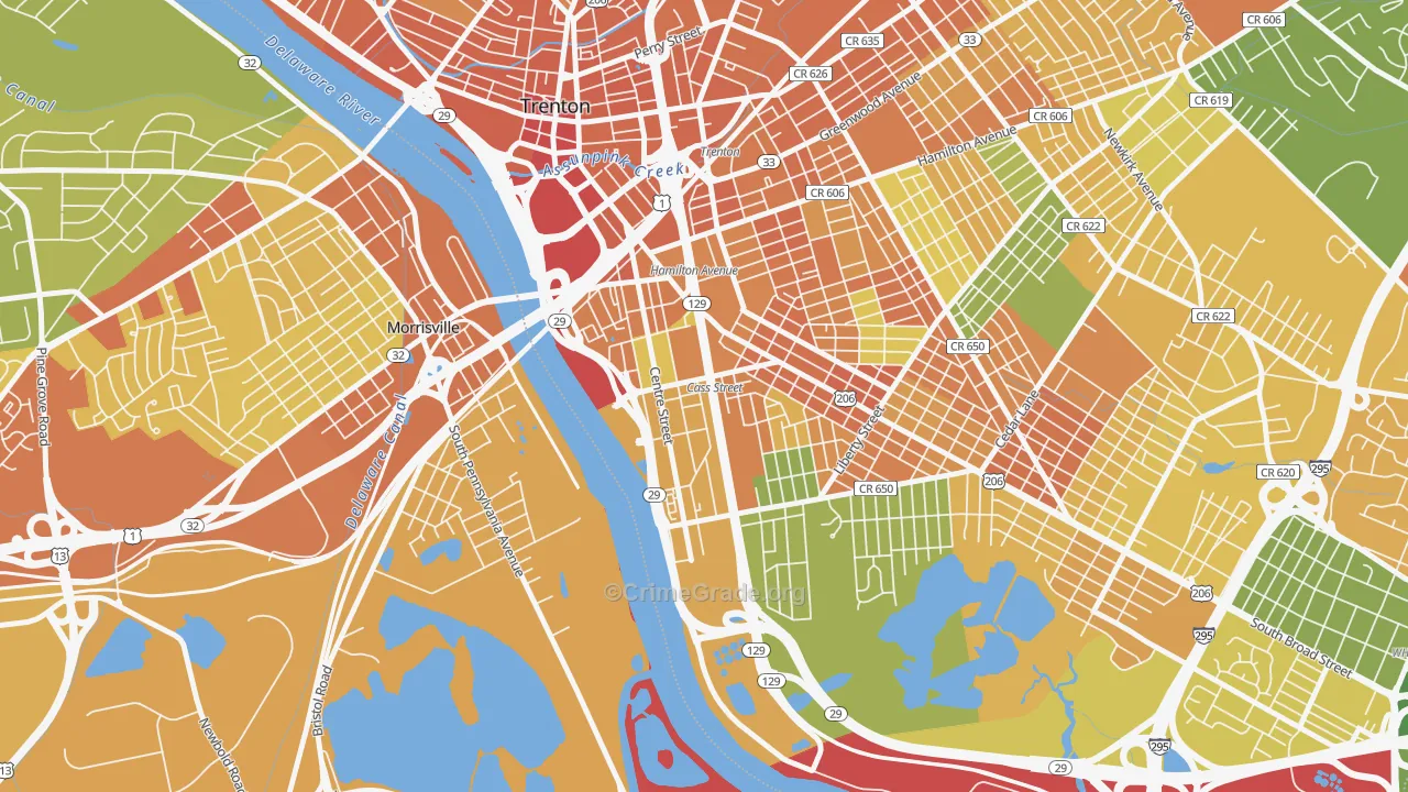 South Trenton, Trenton, NJ Map of Vandalism Rates