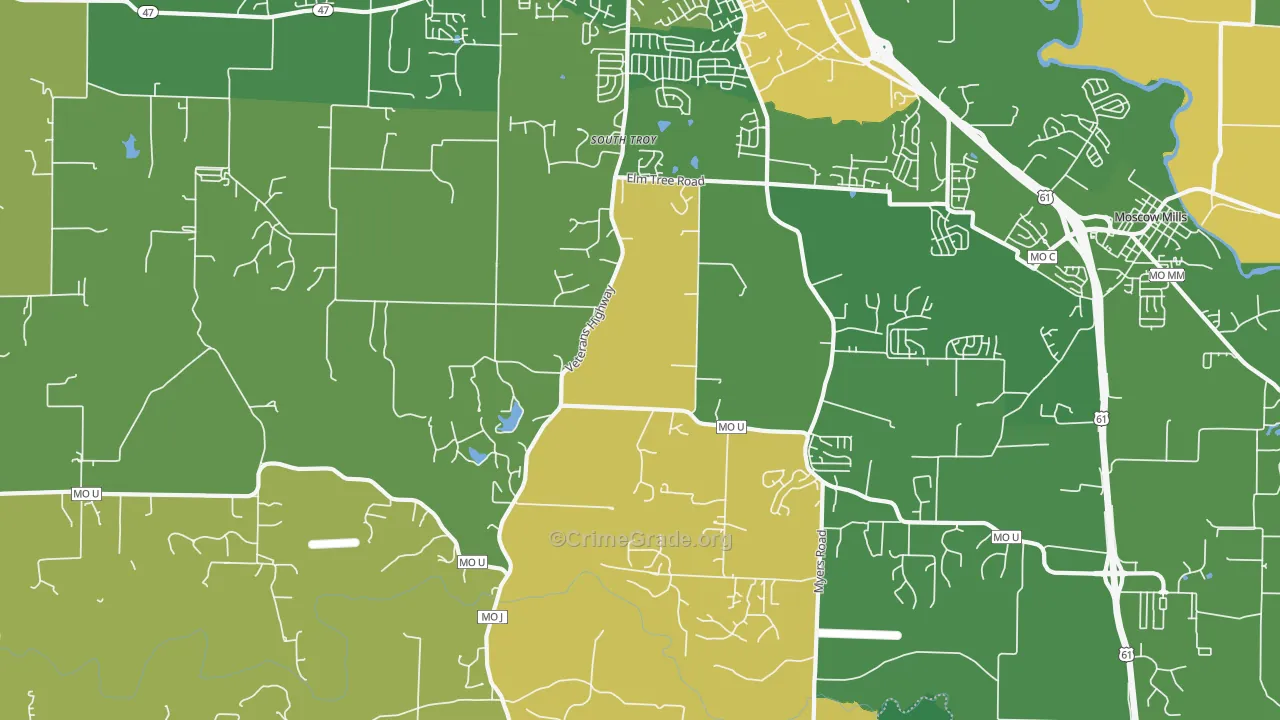South Troy, MO Map of Vandalism Rates