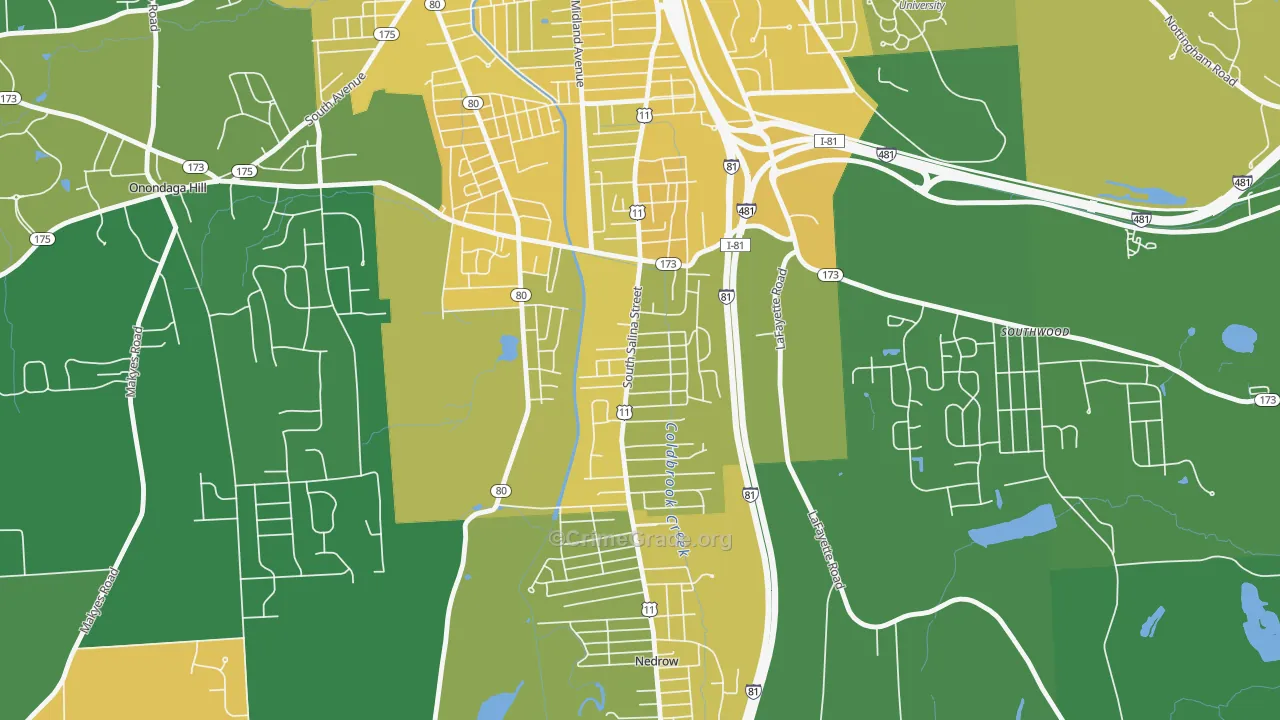 South Valley, Syracuse, NY Map of Vandalism Rates