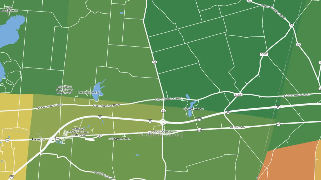 South Vienna, OH Map of Vandalism Rates