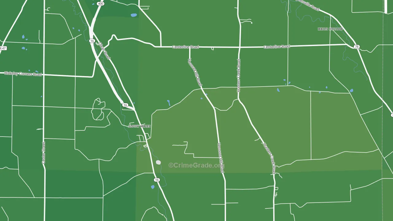 South Wales, NY Map of Vandalism Rates