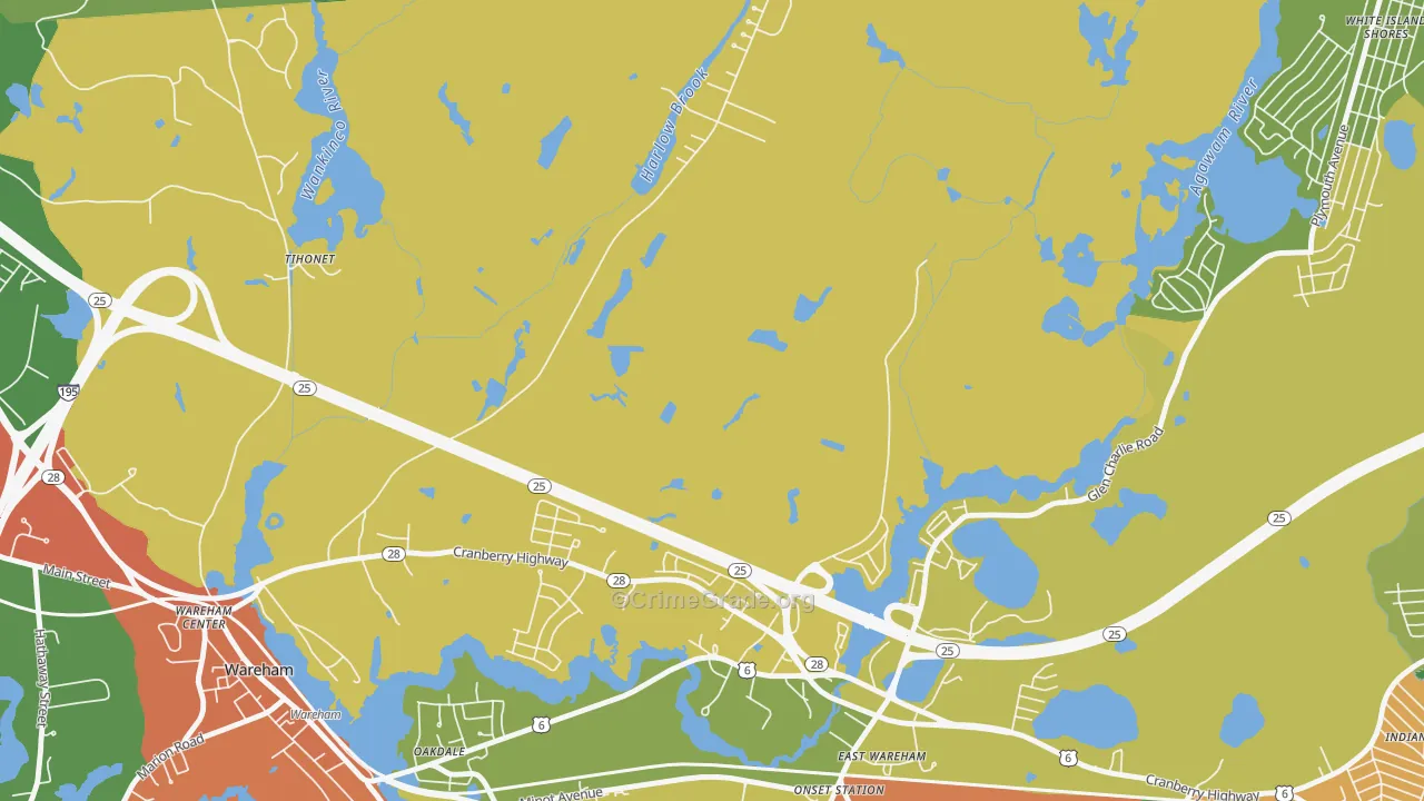 South Wareham, MA Map of Vandalism Rates