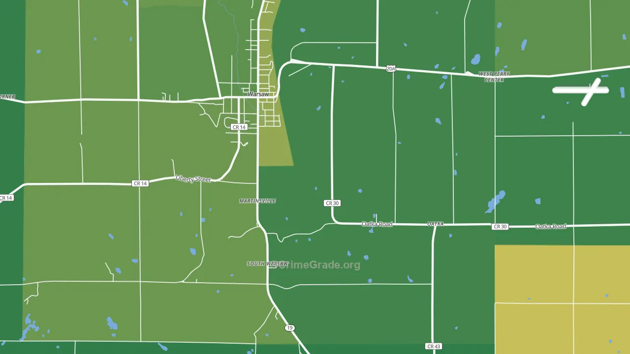South Warsaw, NY Map of Vandalism Rates