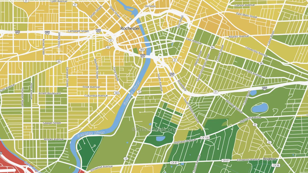 South Wedge, Rochester, NY Map of Vandalism Rates