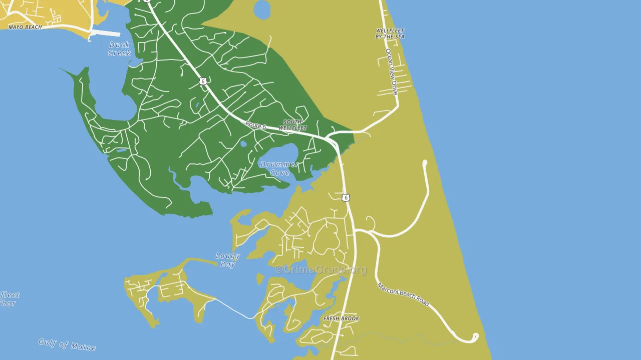South Wellfleet, MA Map of Vandalism Rates