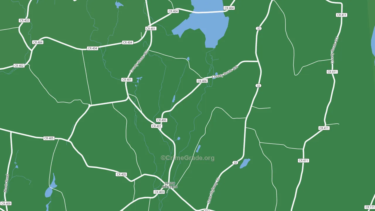 South Westerlo, NY Map of Vandalism Rates