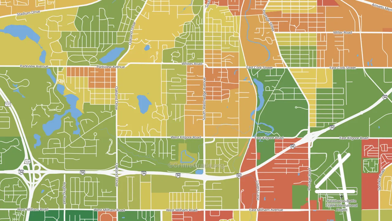 South Westnedge, Kalamazoo, MI Map of Vandalism Rates