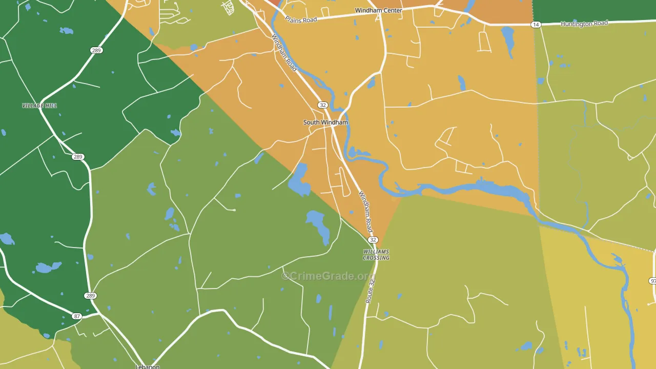 South Windham, CT Map of Vandalism Rates