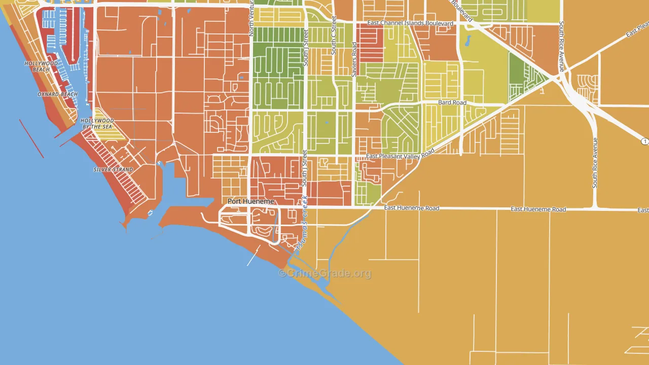 South Winds, Oxnard, CA Map of Vandalism Rates