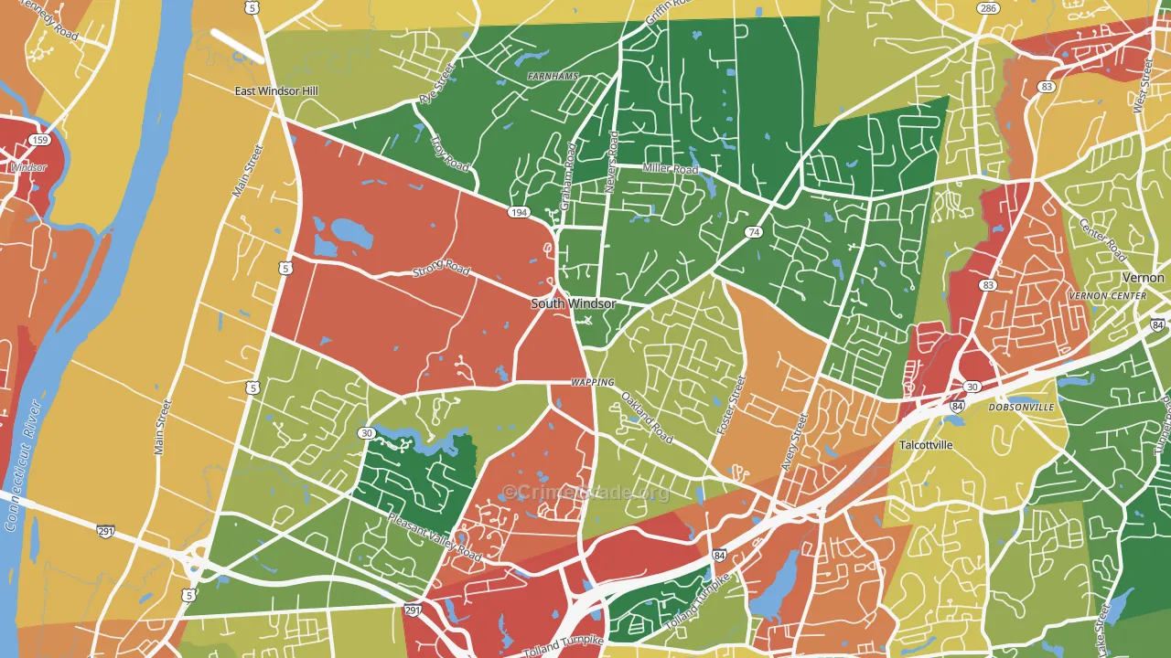 South Windsor, CT Map of Vandalism Rates