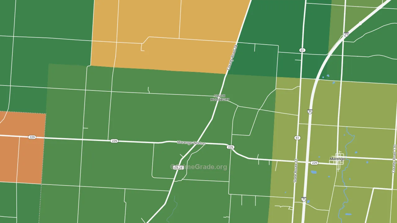 South Woodbury, OH Map of Vandalism Rates