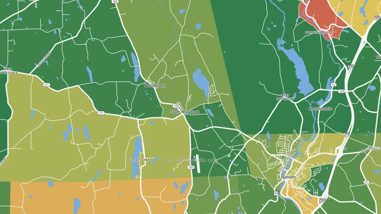 South Woodstock, CT Map of Vandalism Rates