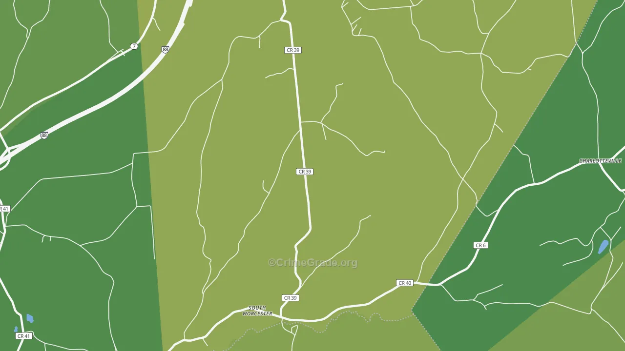 South Worcester, NY Map of Vandalism Rates