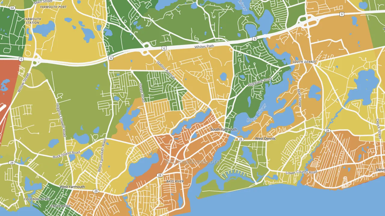 South Yarmouth, MA Map of Vandalism Rates