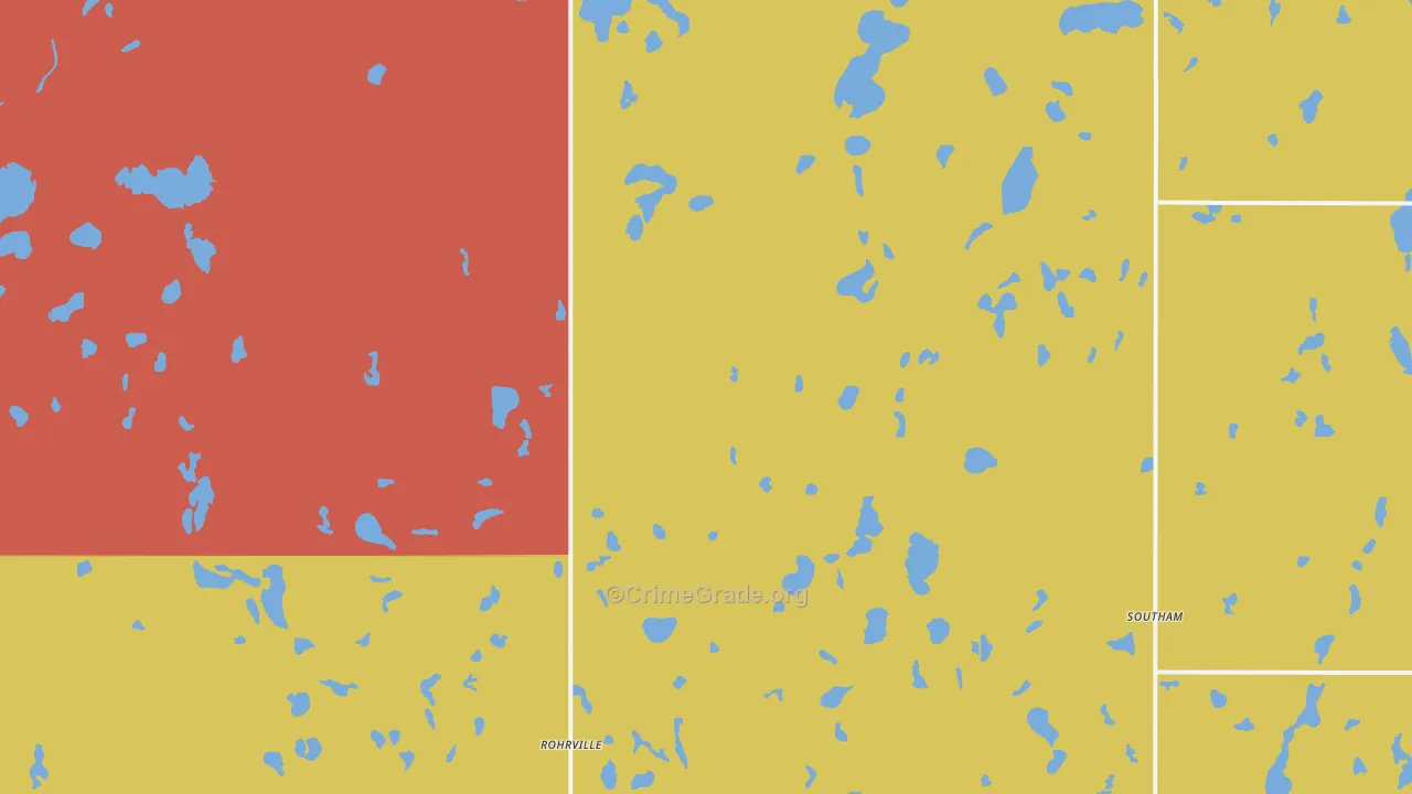Southam, ND Map of Vandalism Rates