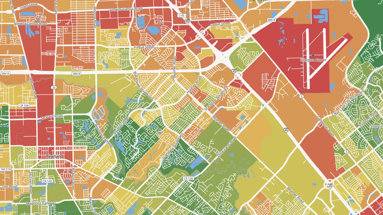 Southbelt Ellington, Houston, TX Map of Vandalism Rates