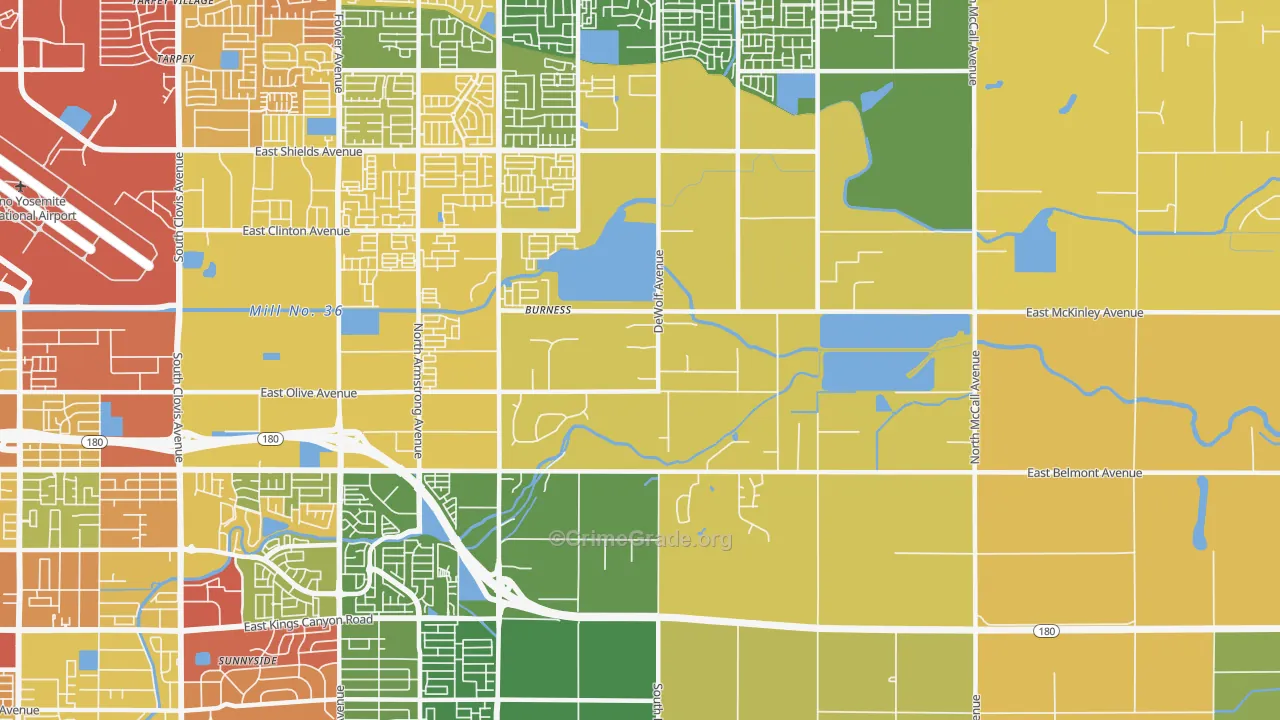 Southeast Growth Area, Fresno, CA Map of Vandalism Rates