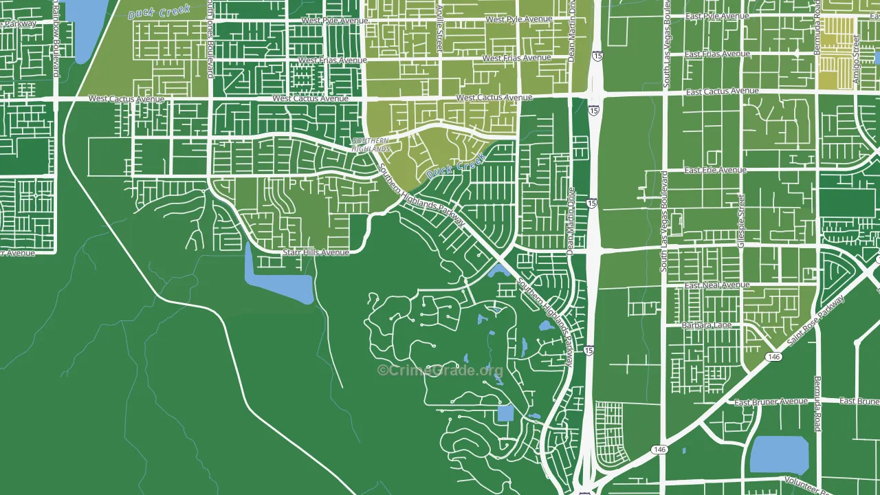 Southern Highlands, Enterprise, NV Map of Vandalism Rates