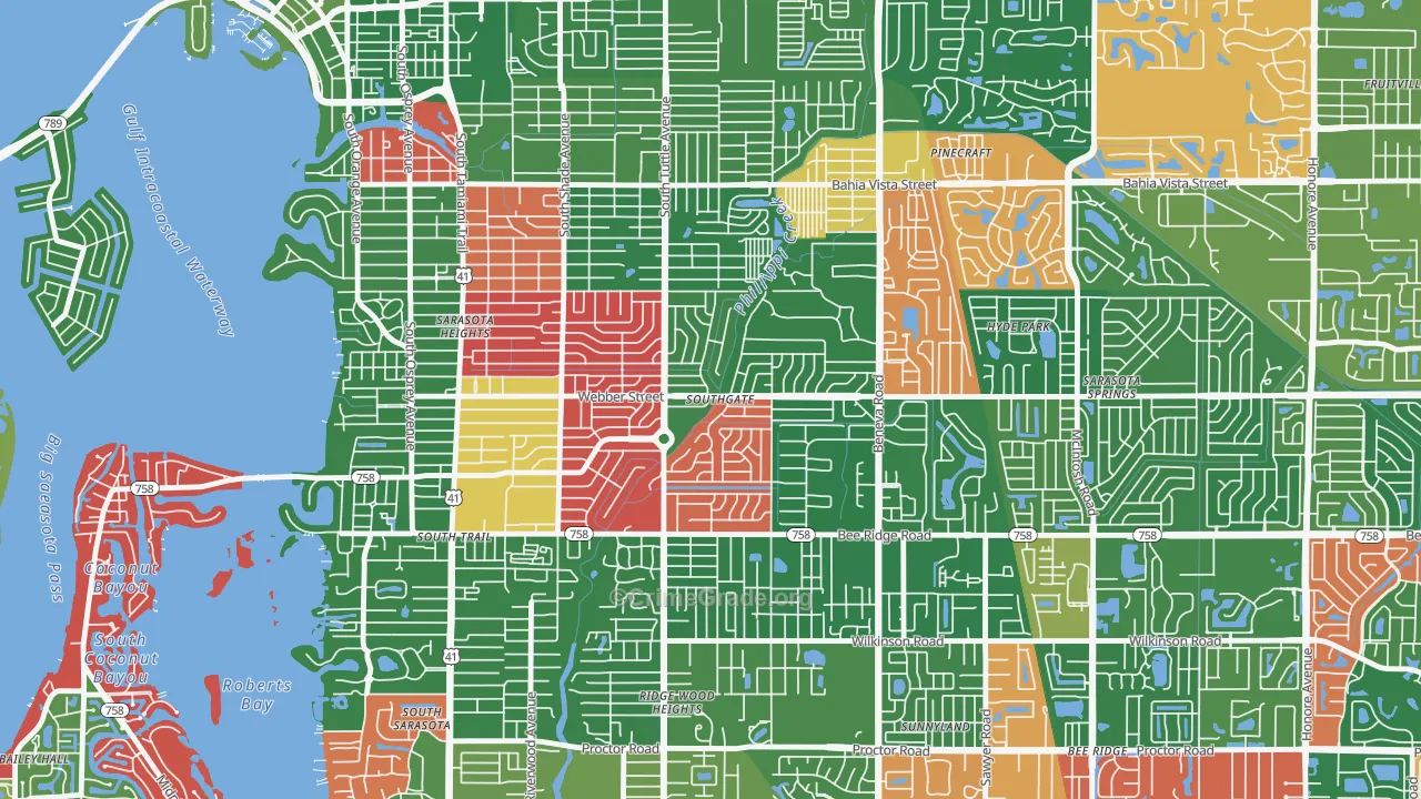 Southgate, FL Map of Vandalism Rates