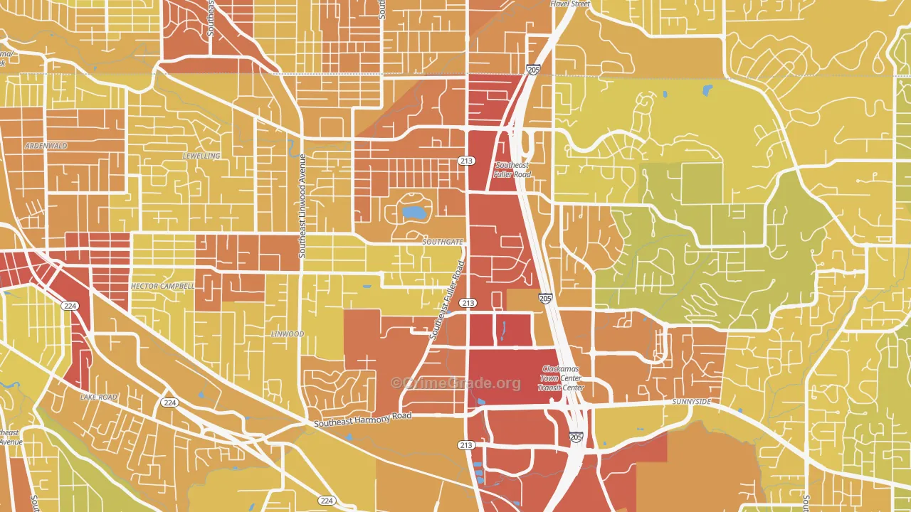 Southgate, Portland, OR Map of Vandalism Rates