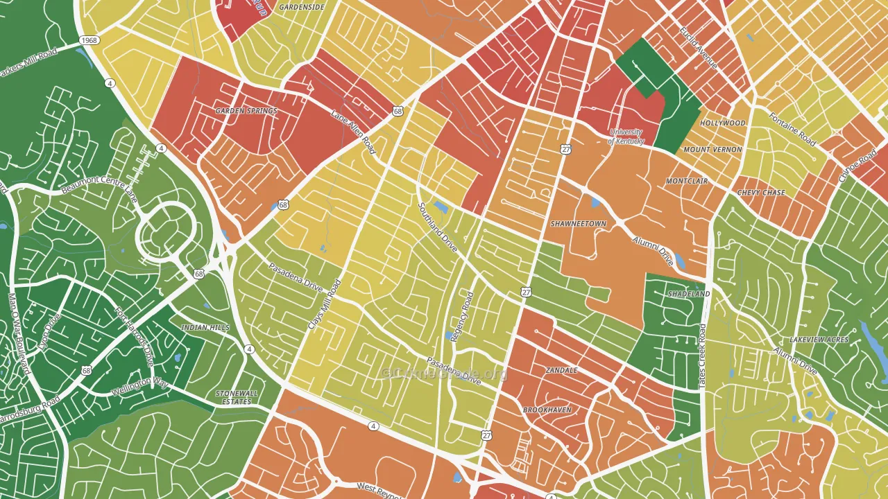 Southland Deerfield Open Gates, Lexington, KY Map of Vandalism Rates