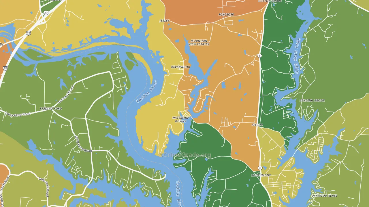 Southmont, NC Map of Vandalism Rates