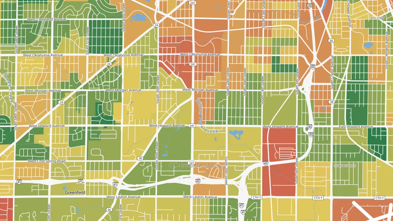 Southpoint, Milwaukee, WI Map of Vandalism Rates