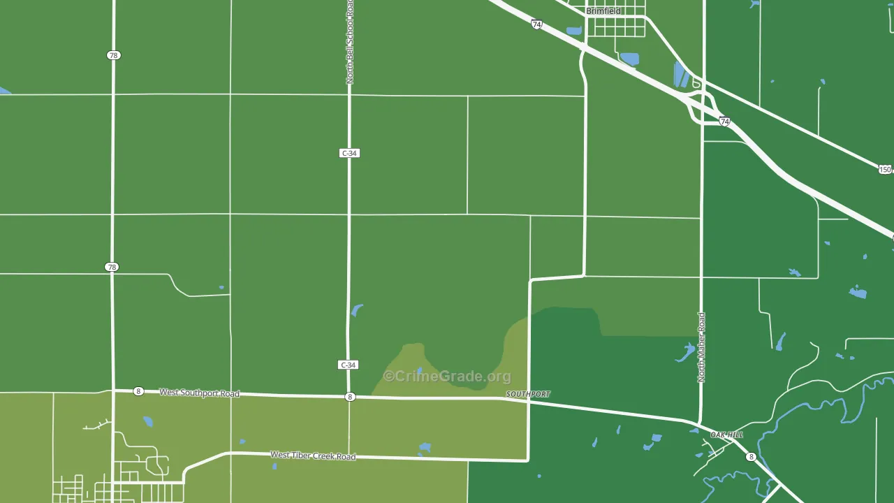 Southport, IL Map of Vandalism Rates