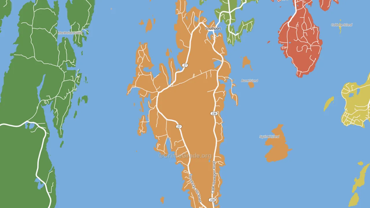 Southport, ME Map of Vandalism Rates
