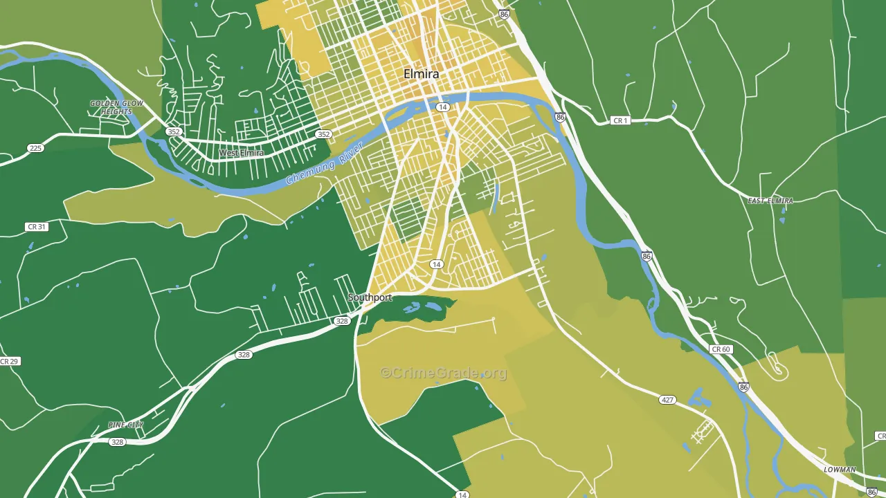Southport, NY Map of Vandalism Rates