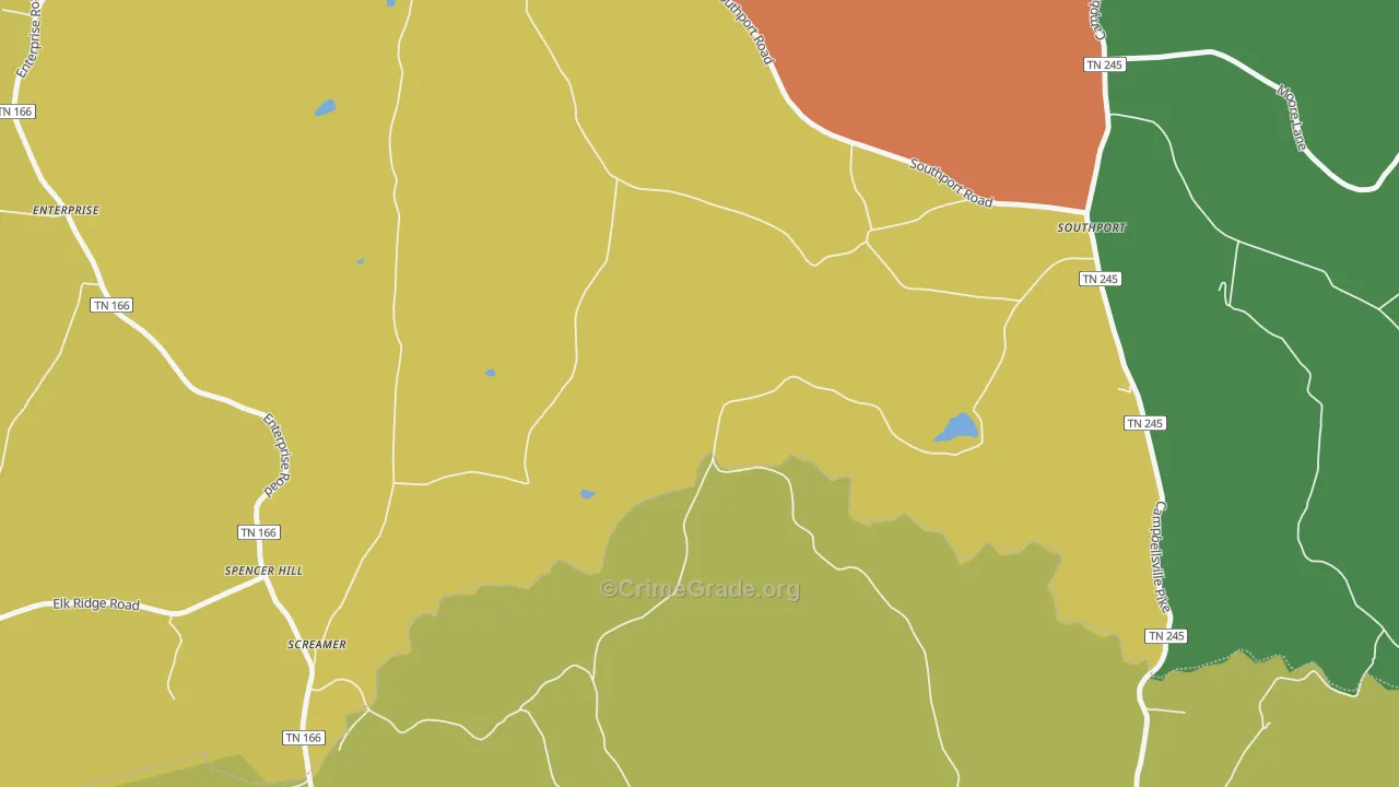 Southport, TN Map of Vandalism Rates