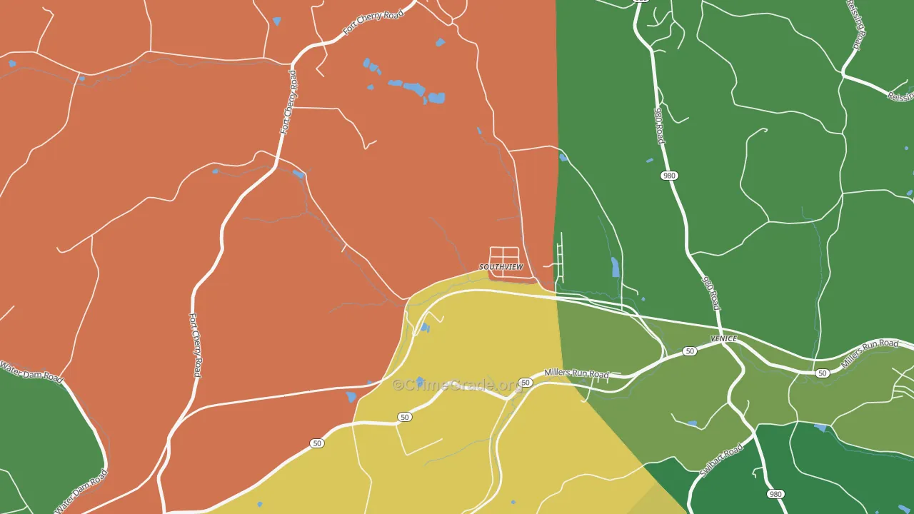 Southview, PA Map of Vandalism Rates