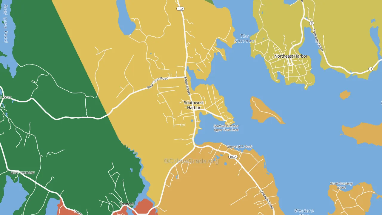 Southwest Harbor, ME Map of Vandalism Rates