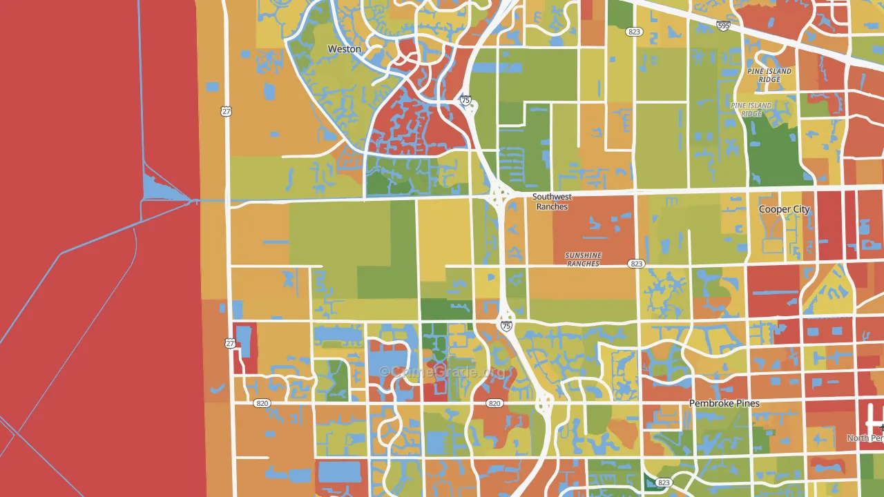 Southwest Ranches, FL Map of Vandalism Rates