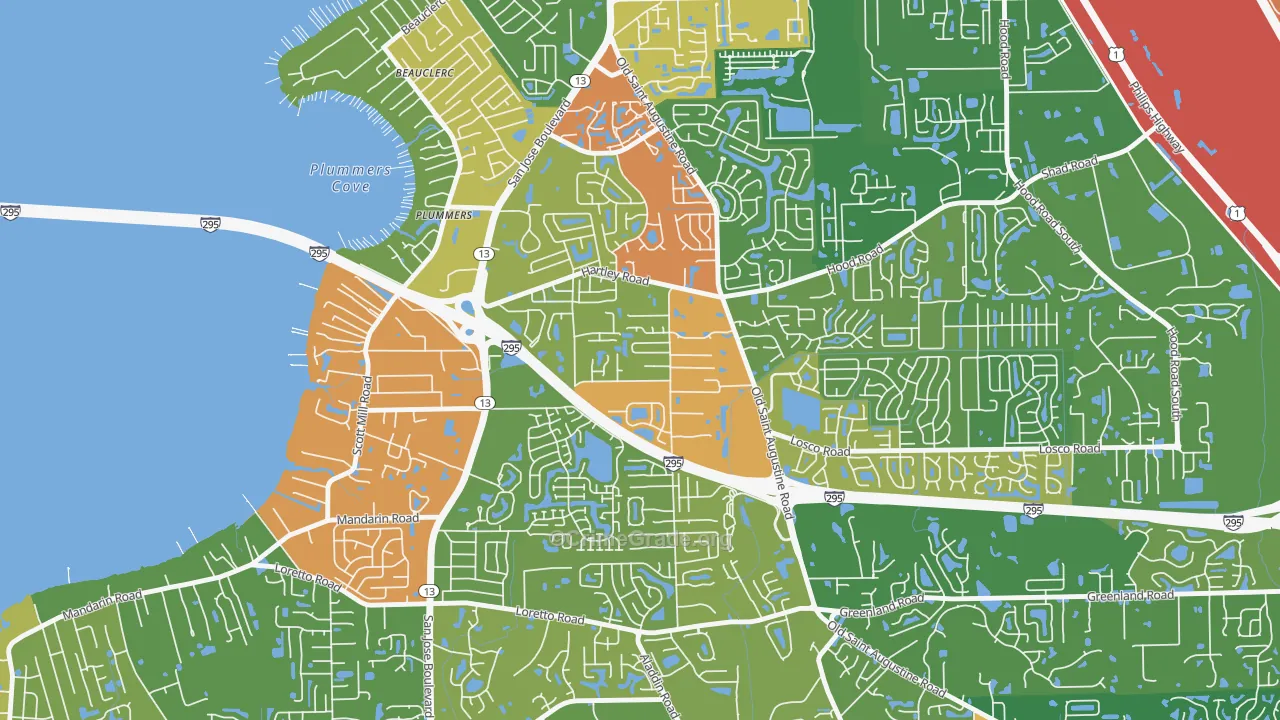 Southwood, Jacksonville, FL Map of Vandalism Rates