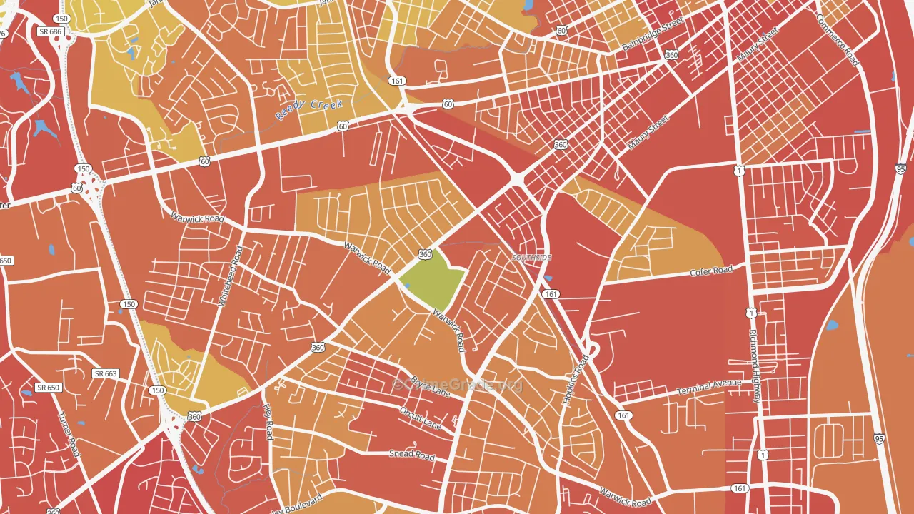 Southwood, Richmond, VA Map of Vandalism Rates
