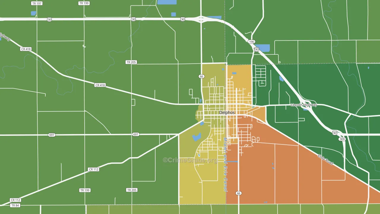 Southworth, OH Map of Vandalism Rates