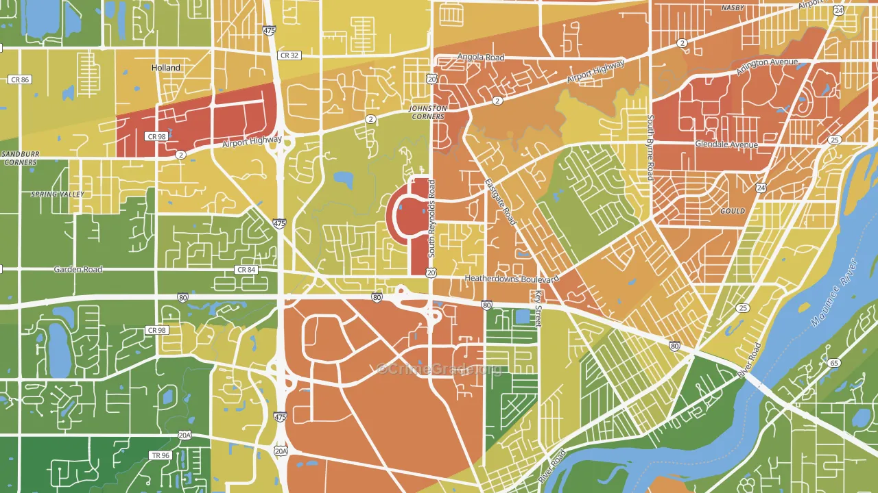 Southwyck, Toledo, OH Map of Vandalism Rates
