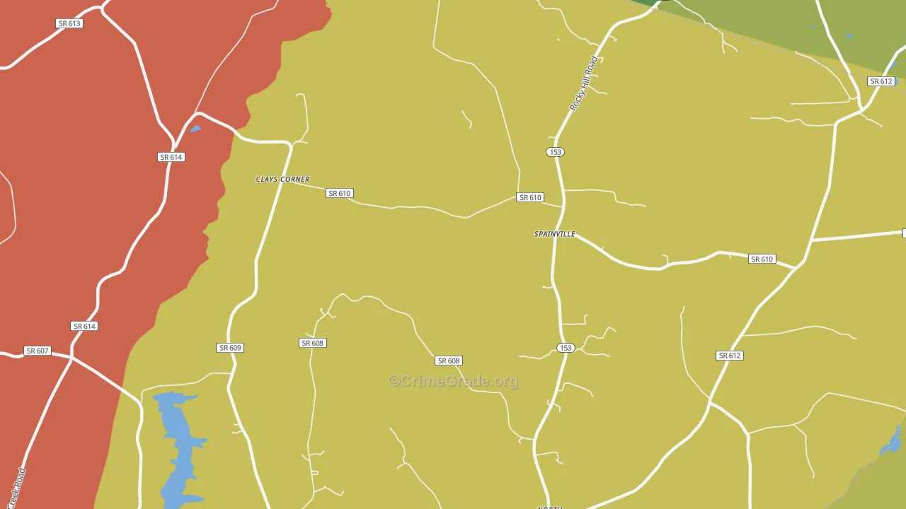 Spainville, VA Map of Vandalism Rates