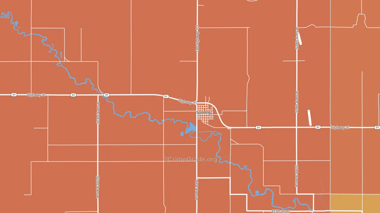 Spalding, NE Map of Vandalism Rates