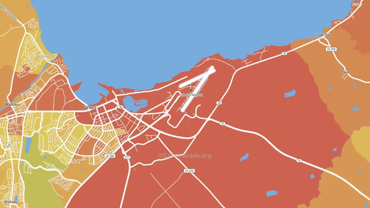 Spanish B Village, HI Map of Vandalism Rates