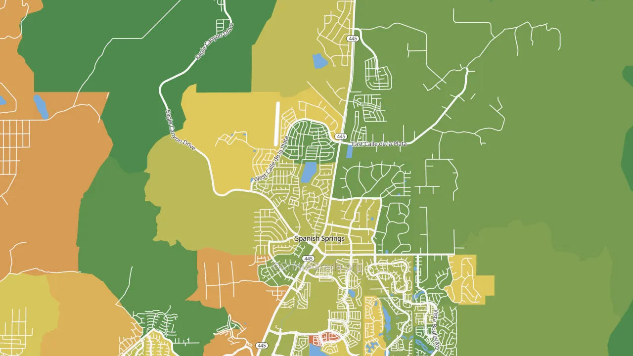 Spanish Springs, NV Map of Vandalism Rates