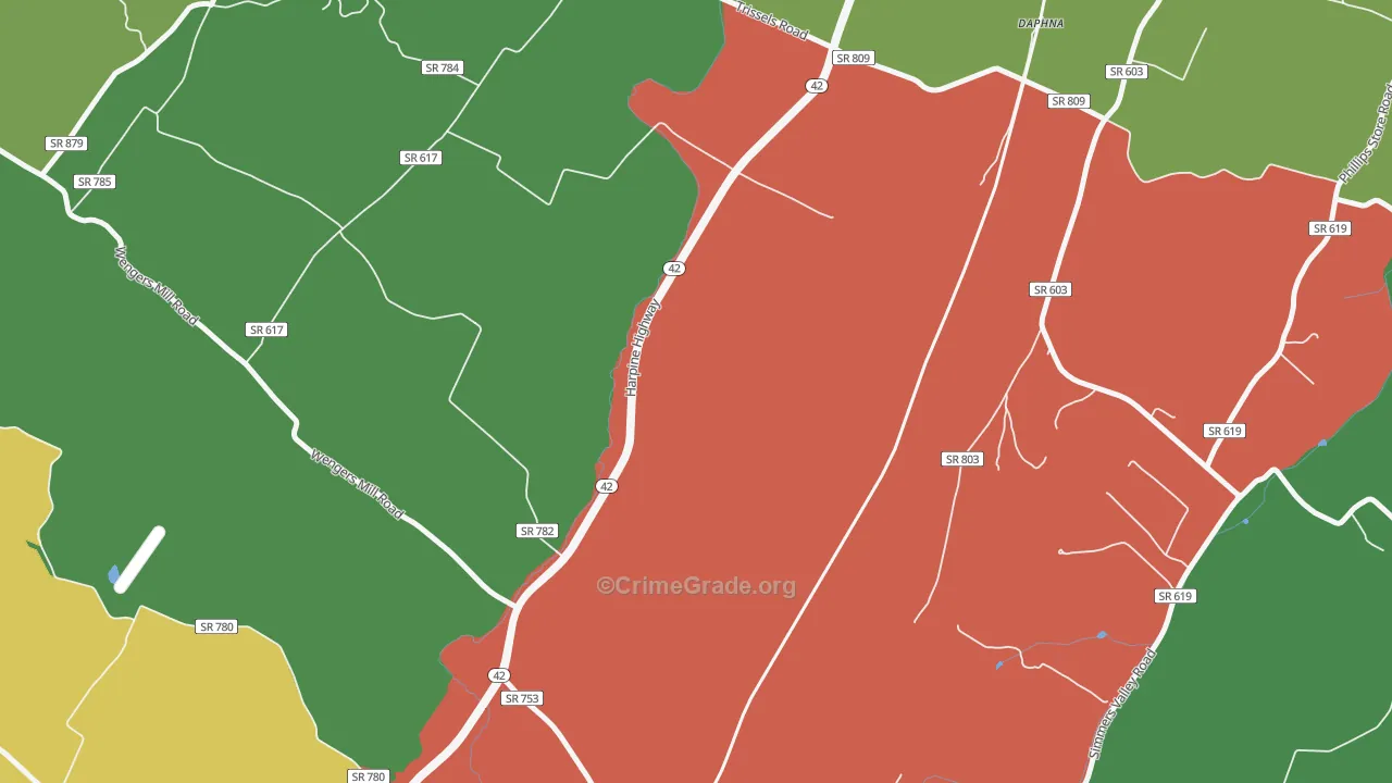 Sparkling Springs, VA Map of Vandalism Rates