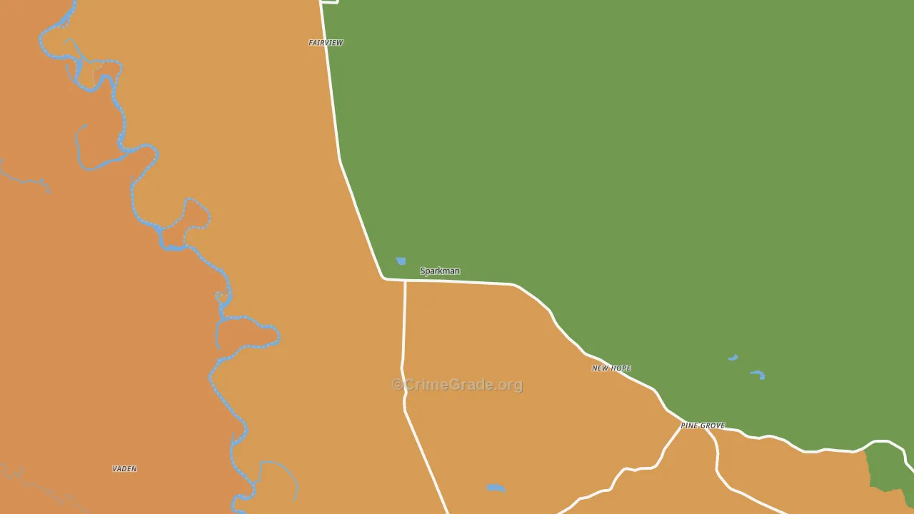 Sparkman, AR Map of Vandalism Rates