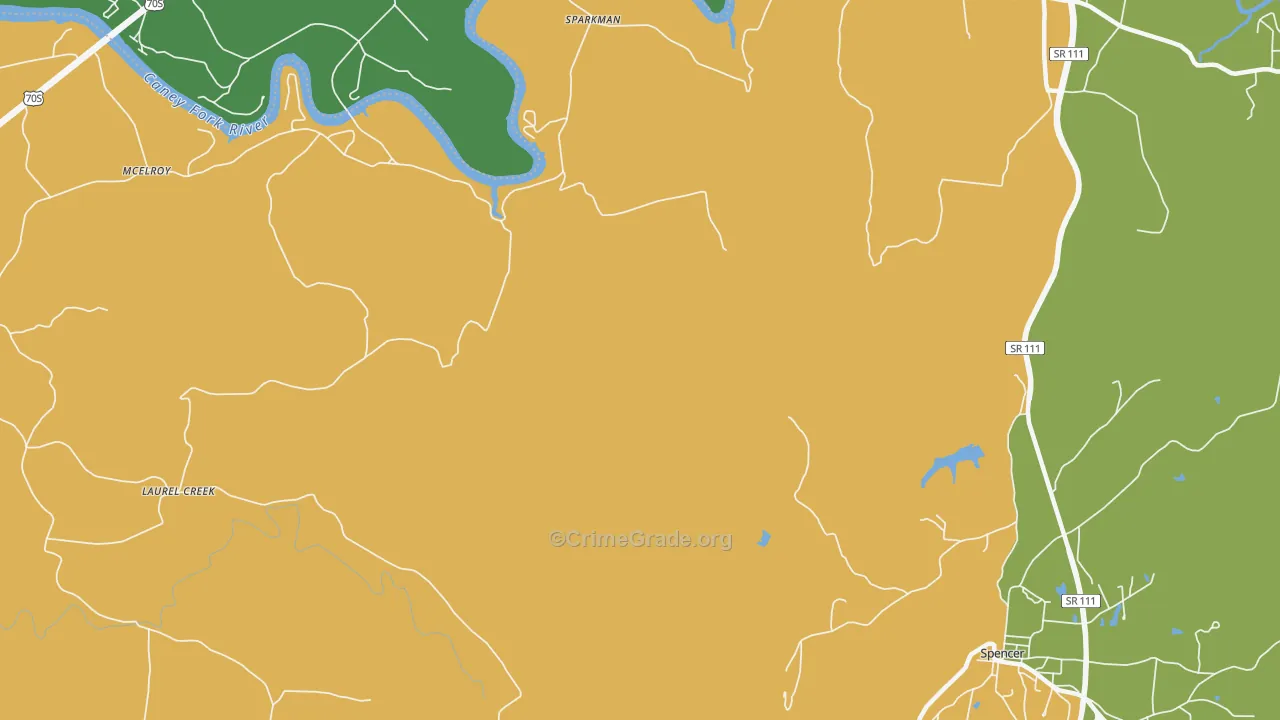Sparkman, TN Map of Vandalism Rates