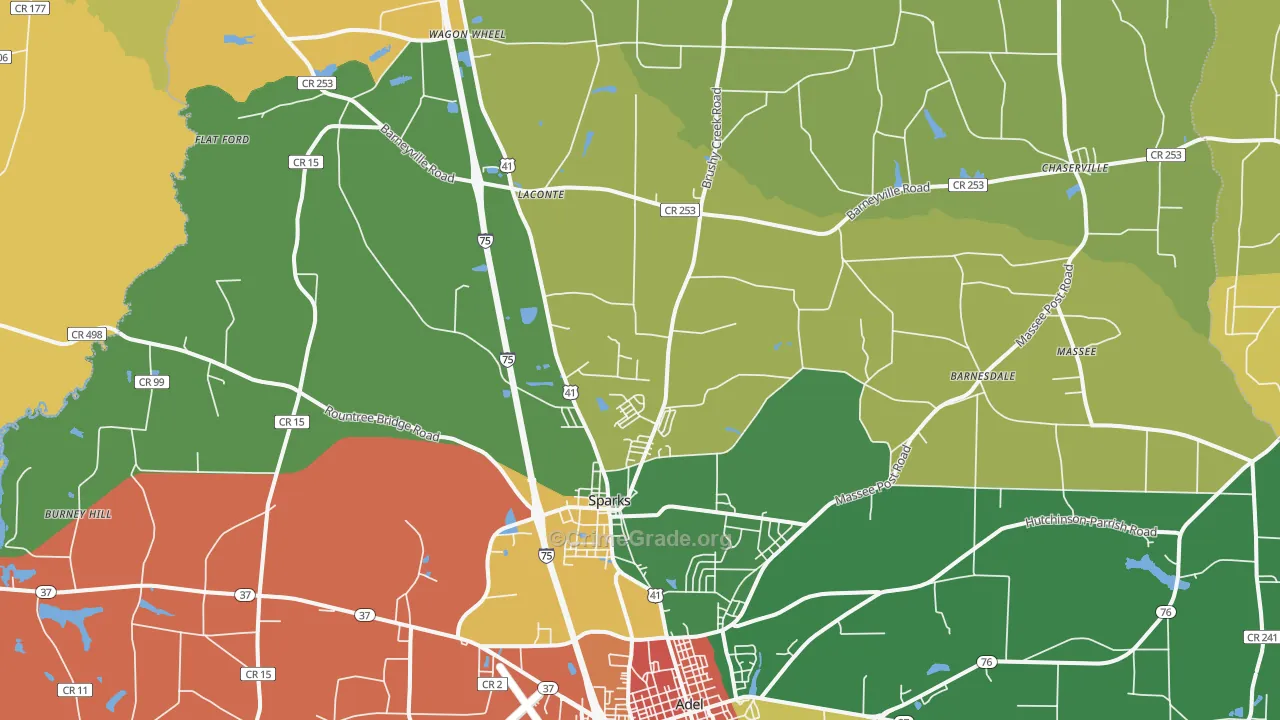 Sparks, GA Map of Vandalism Rates