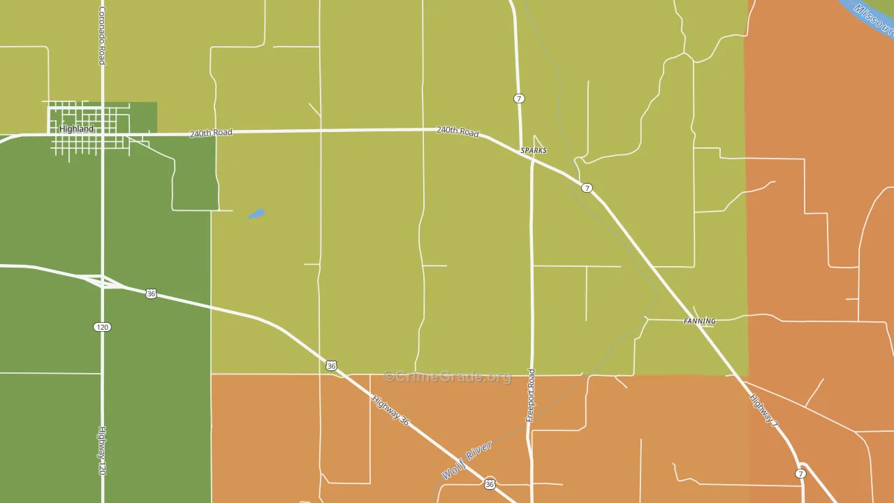 Sparks, KS Map of Vandalism Rates