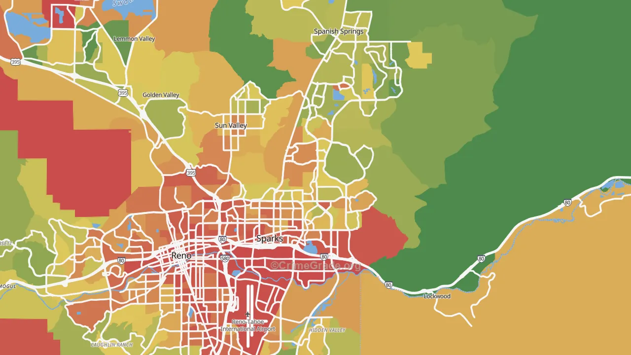 Sparks, NV Map of Vandalism Rates